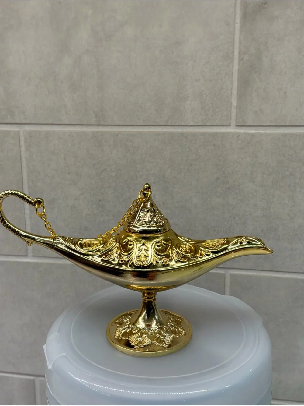 Shiny Metal Gold Tone Lamp Genie Lamp Small Size Trinket Aladdin